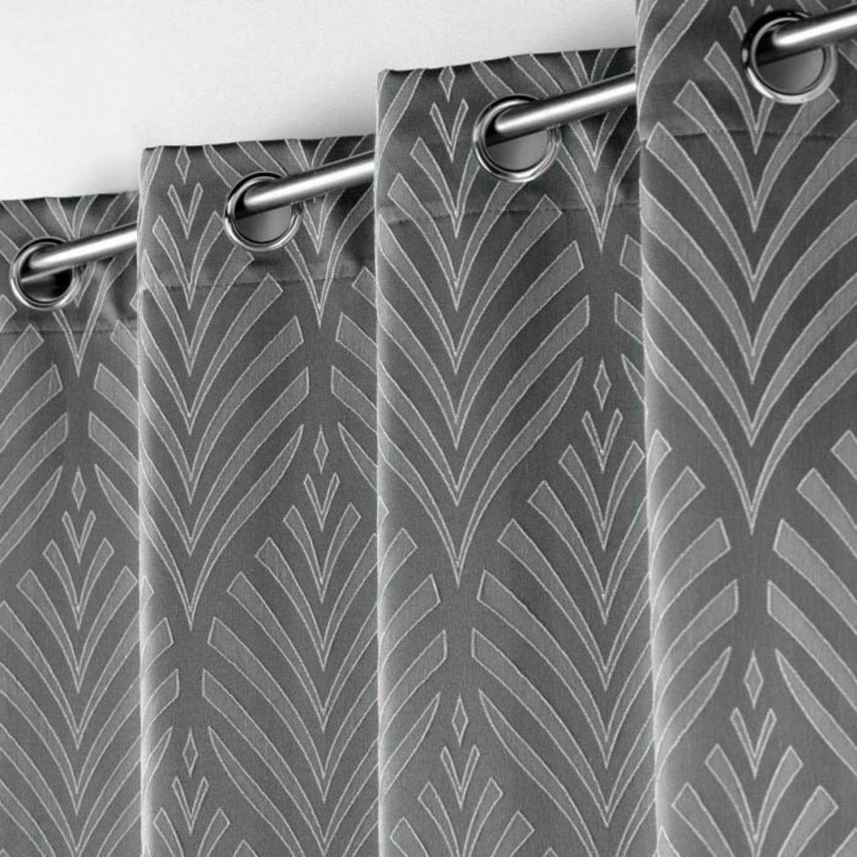 Paris Prix Rideau à Œillets Jacquard  Victoria  140x260cm Gris