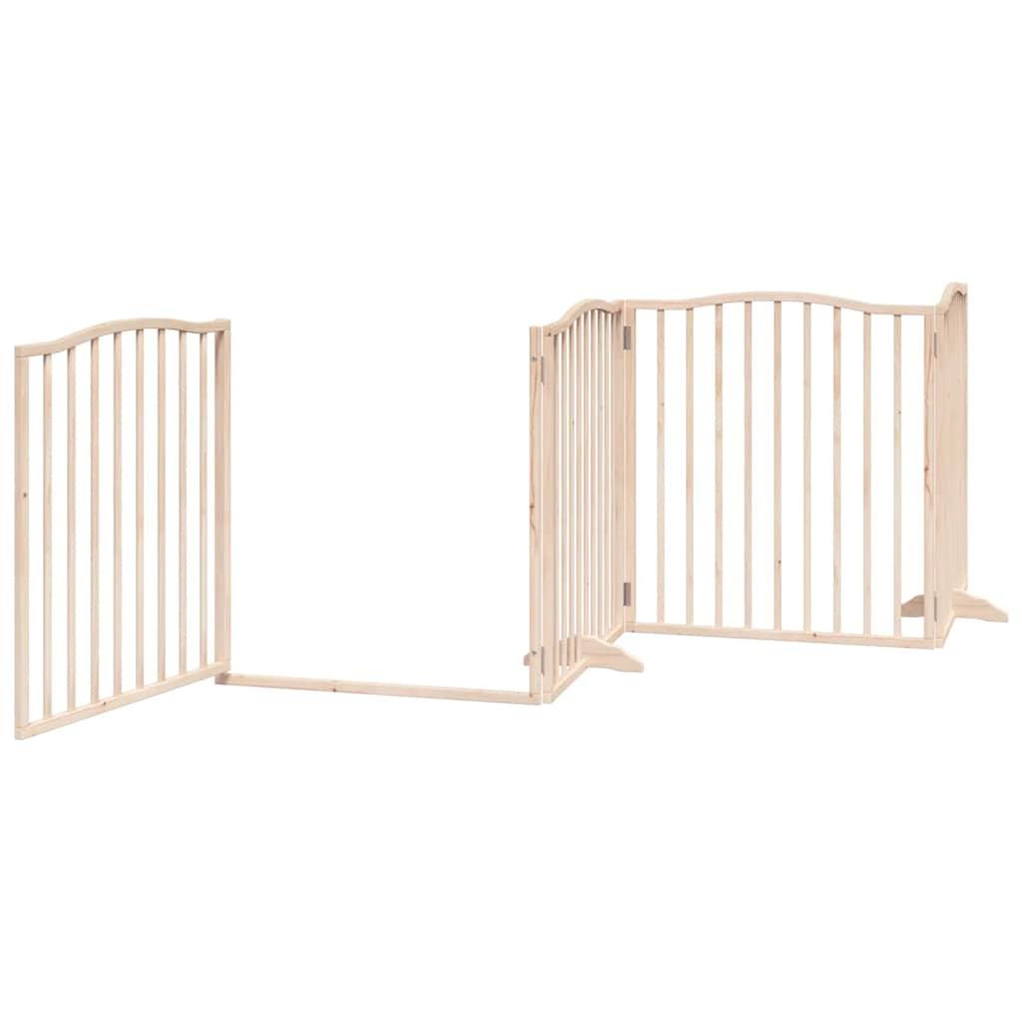 Voir la diapositive 5 : VIDAXL Barriere pour chien avec porte pliable 6 panneaux bois peuplier