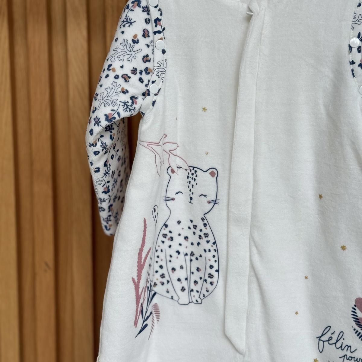 Petit Béguin Turbulette TOG 2 en velours avec pieds retroussables et manches amovibles Céleste