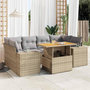 Voir la diapositive 1 : VIDAXL Salon de jardin avec coussins 7 pcs beige resine tressee