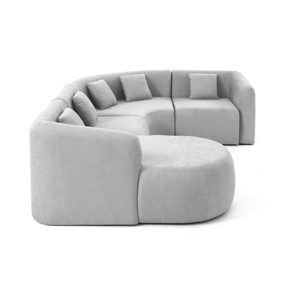 LISA DESIGN Ikare - canapé modulable d'angle gauche - 5 places - avec méridienne - en tissu