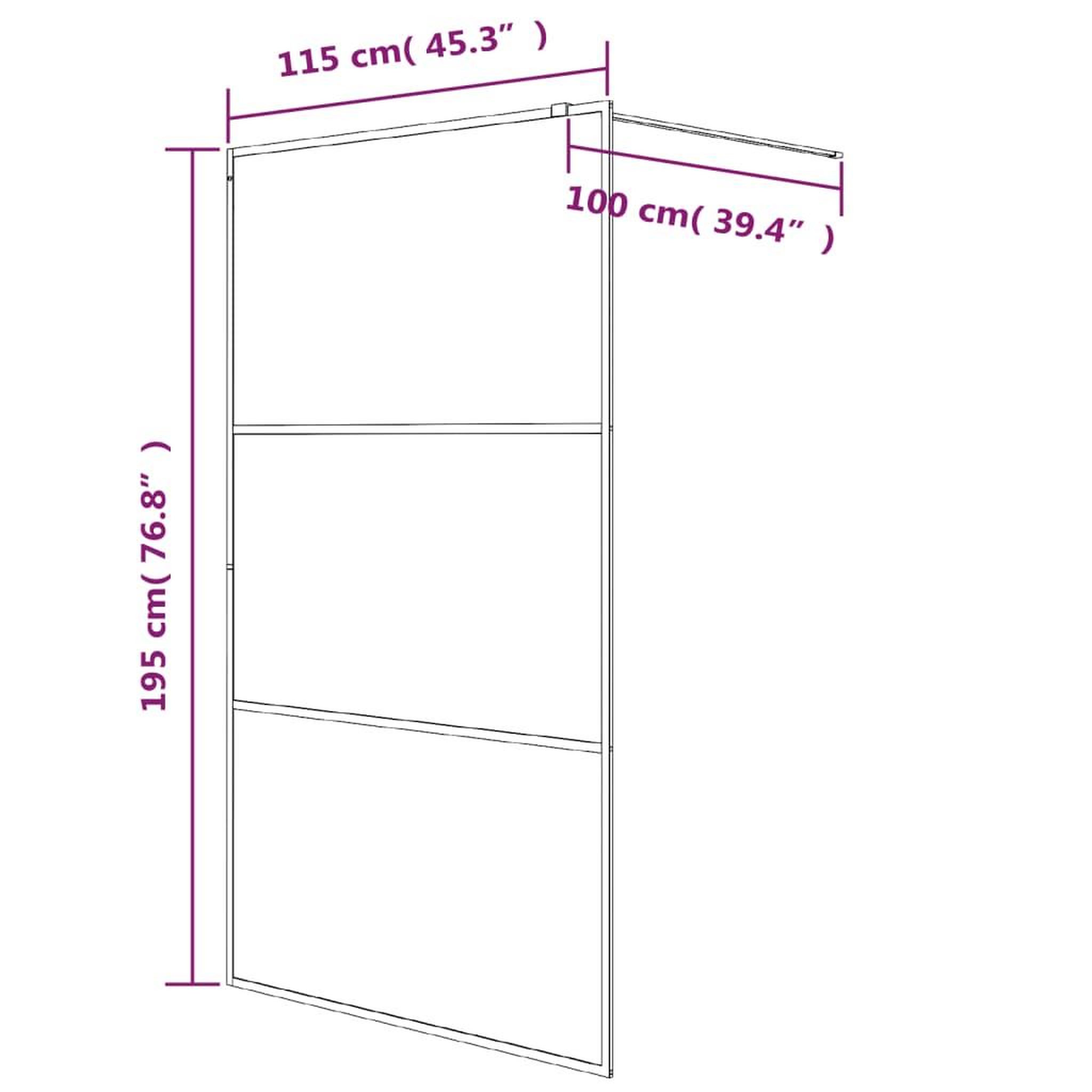 Voir la diapositive 6 : VIDAXL Paroi de douche Noir 115x195 cm Verre ESG transparent