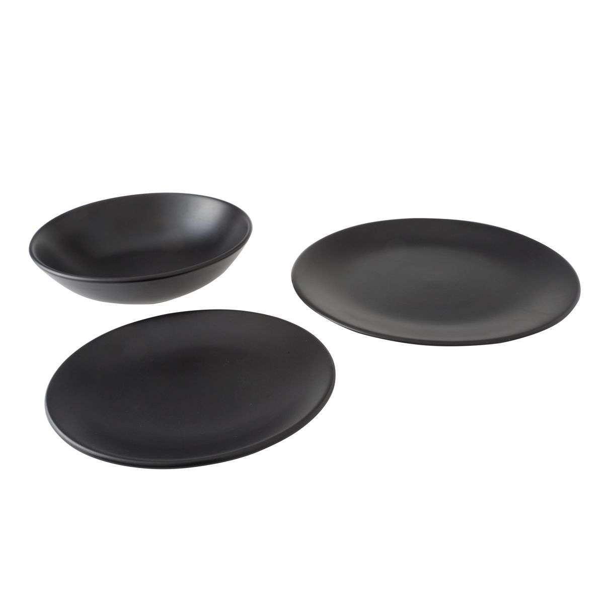 Cosy&Trendy Service d'assiettes 18 pièces FAIENCE Noir