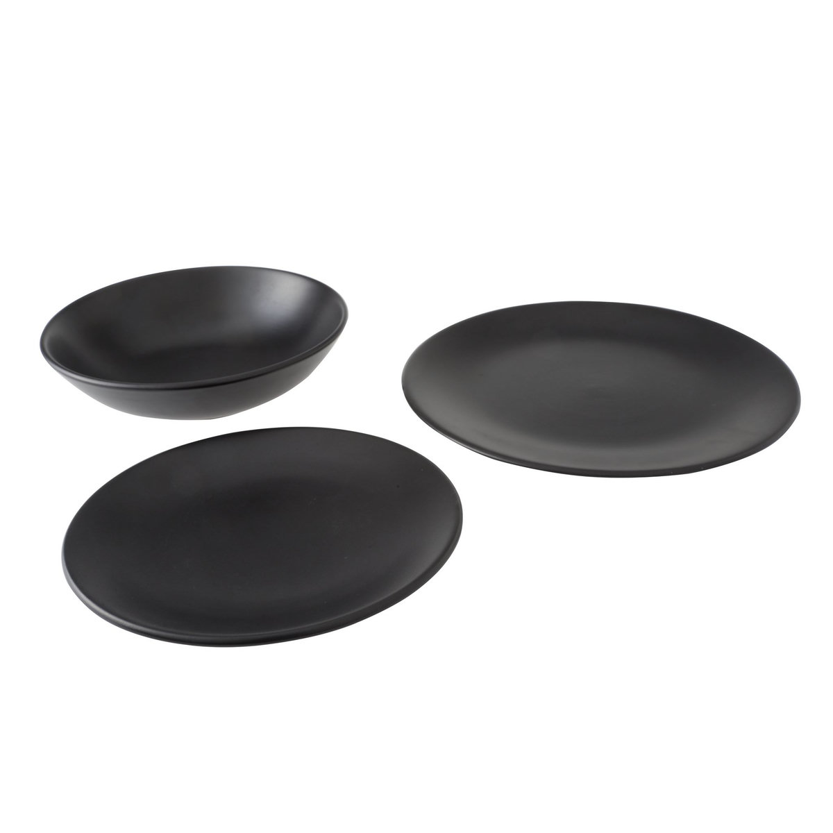 Cosy&Trendy Service d'assiettes 18 pièces FAIENCE Noir