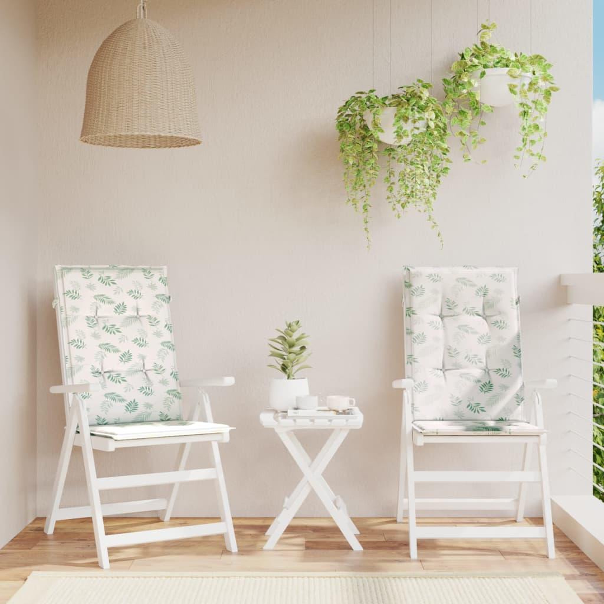 VIDAXL Coussins de chaise a dossier haut lot de 2 modele de feuille