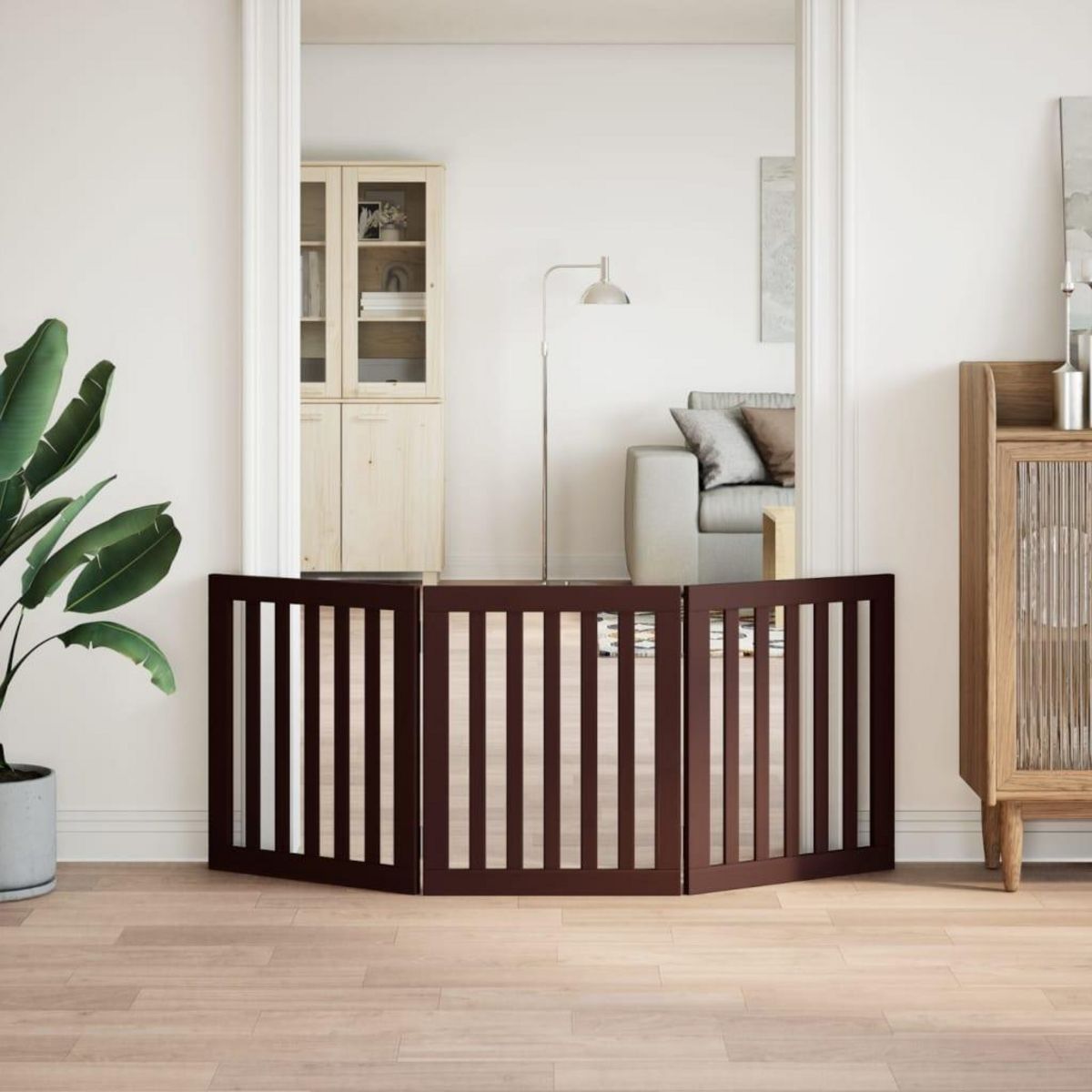 VIDAXL Barriere pour chien pliable 3 panneaux 150 cm bois de peuplier