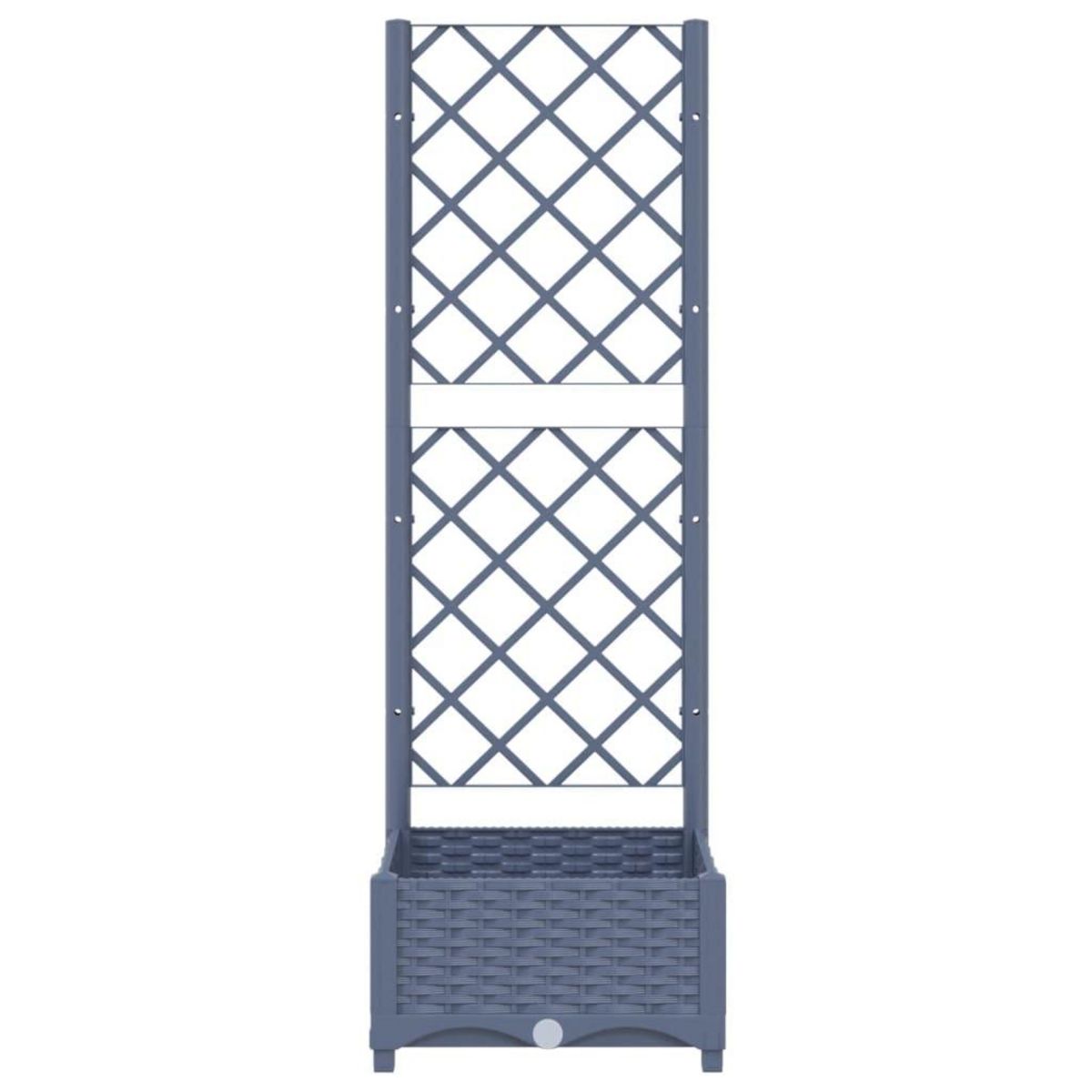 VIDAXL Jardiniere avec treillis bleu gris 40x40x121,5 cm PP