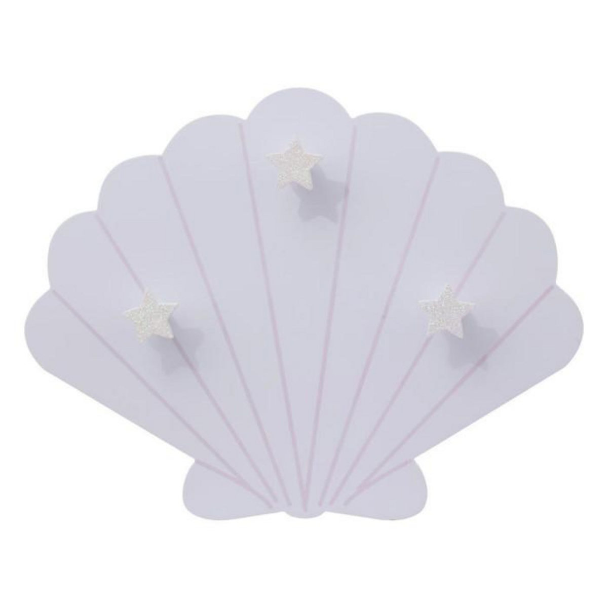 Atmosphera Kids Patère Coquillage 3 Crochets  Sirène  36cm Violet