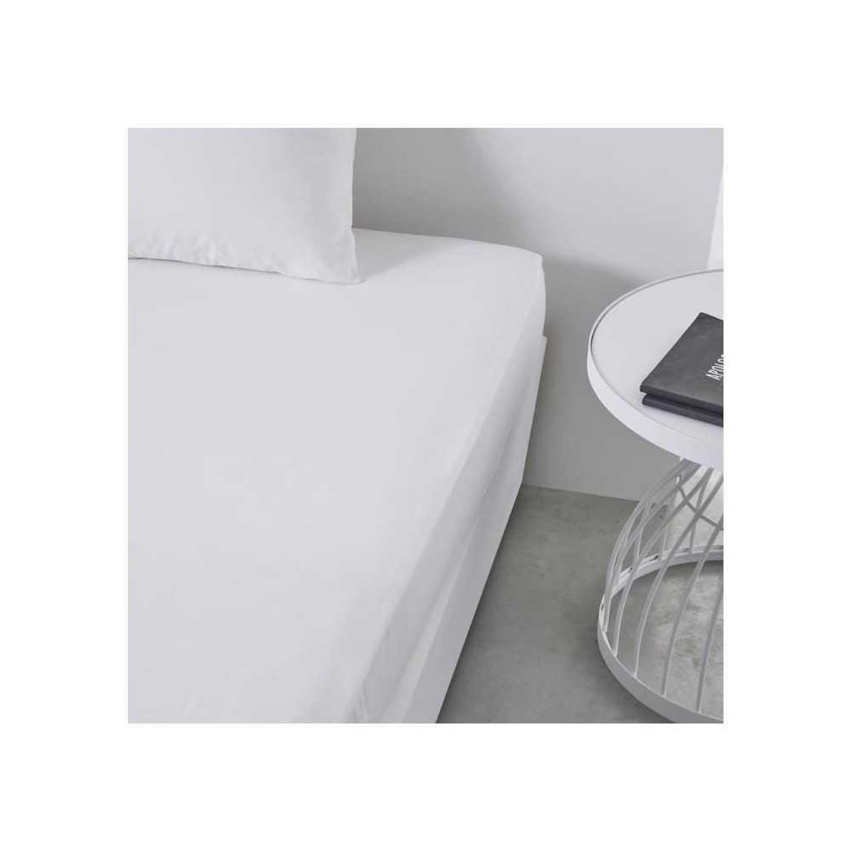 Today Drap housse TODAY Essential - 90 x 190 cm - 1 personne - 100% Coton uni - Craie