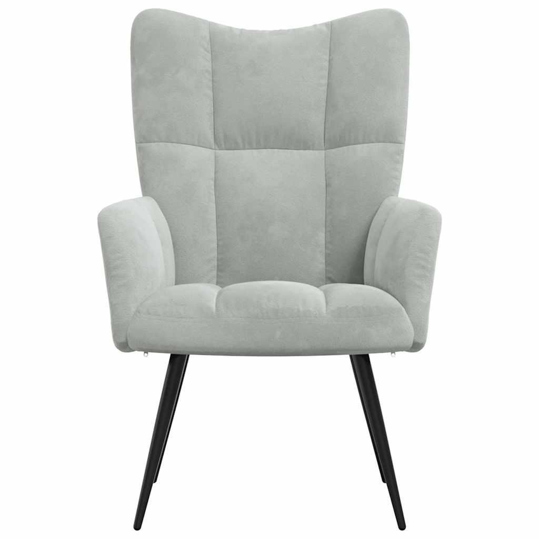 Voir la diapositive 3 : VIDAXL Chaise de relaxation Gris clair Velours