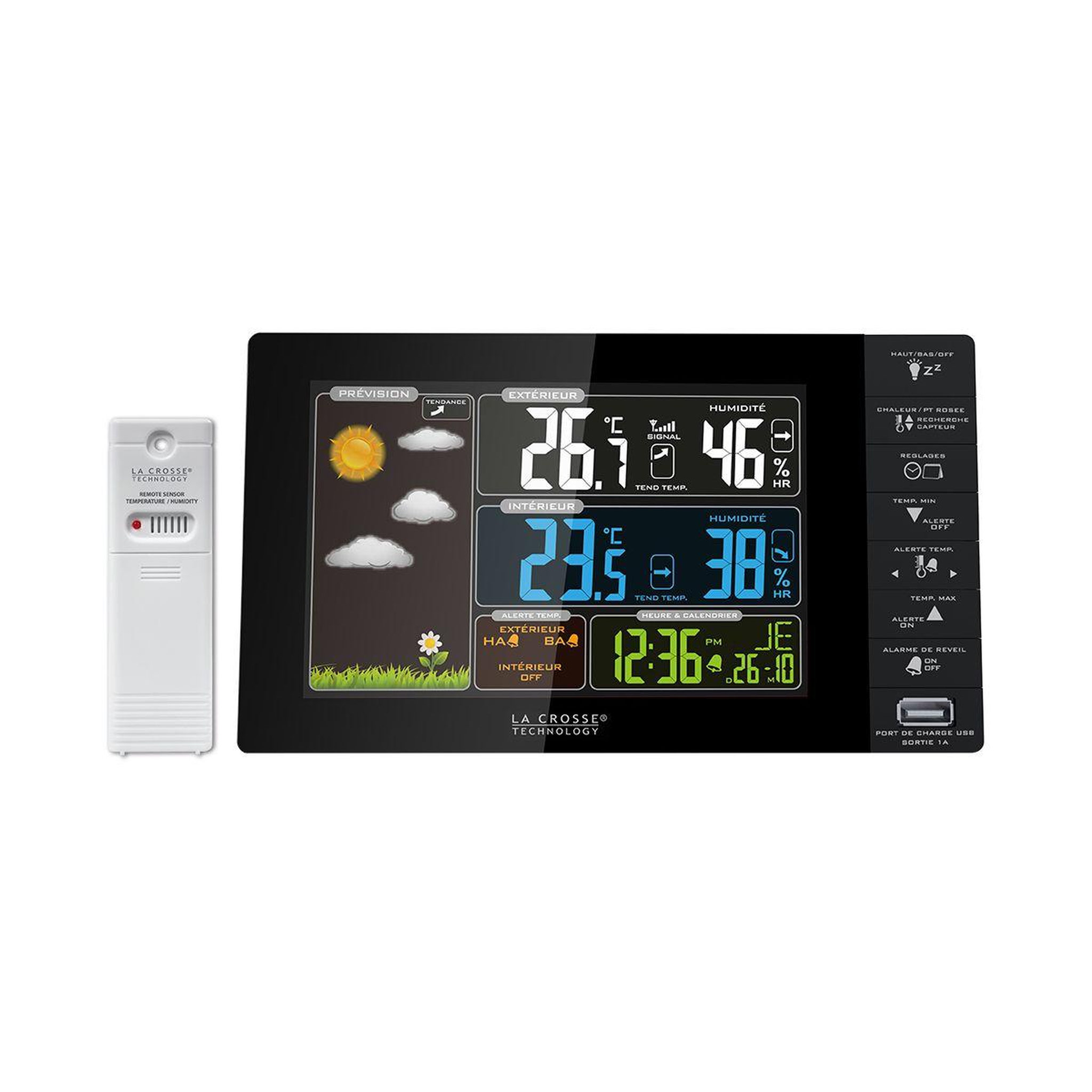 La crosse technology Station météo WS6827 noir