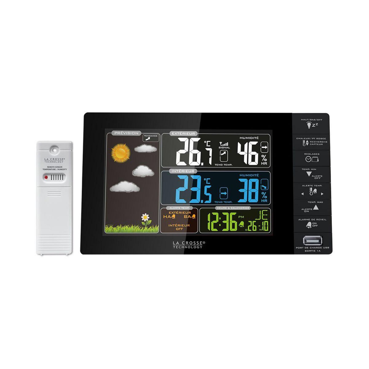 La crosse technology Station météo WS6827 noir