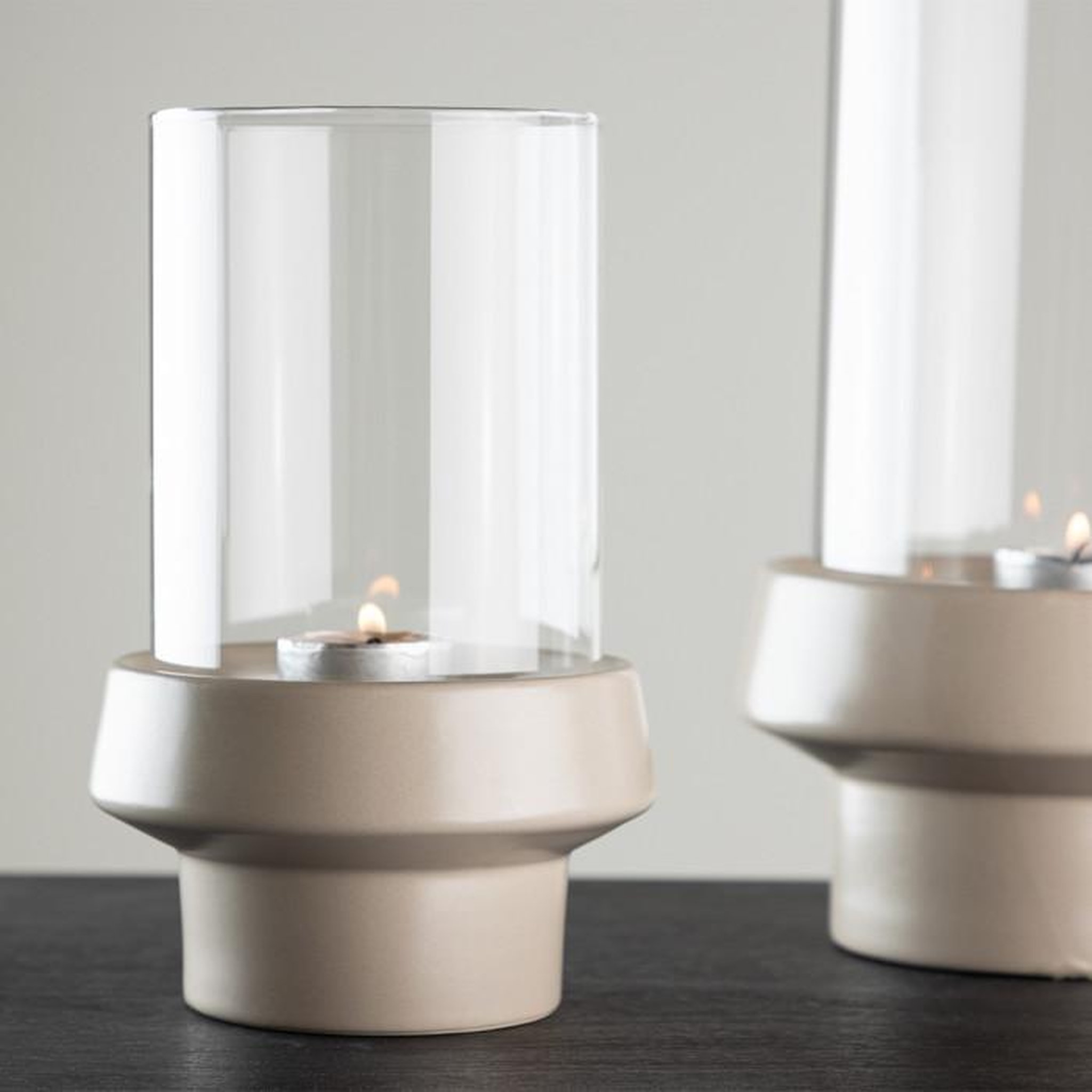 Voir la diapositive 2 : Paris Prix Lanterne en Verre  Davida  20cm Beige