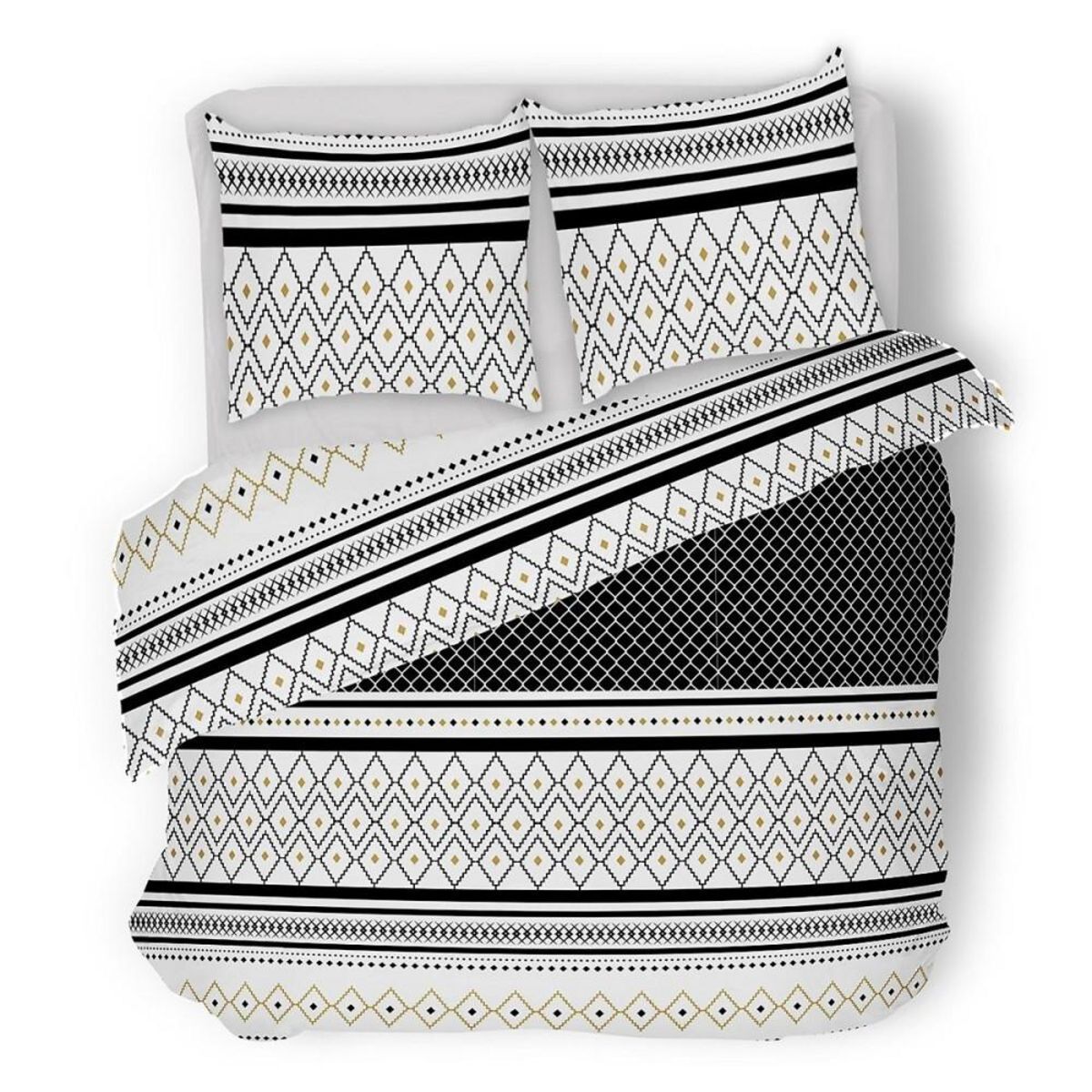 ATMOSPHERA Housse de couette 240x220 Etniss + 2 taies coton percale 80 fils