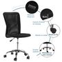 Voir la diapositive 4 : VINSETTO Vinsetto Chaise de bureau ergonomique hauteur réglable piètement chromé pivotant 360° revêtement maille noir