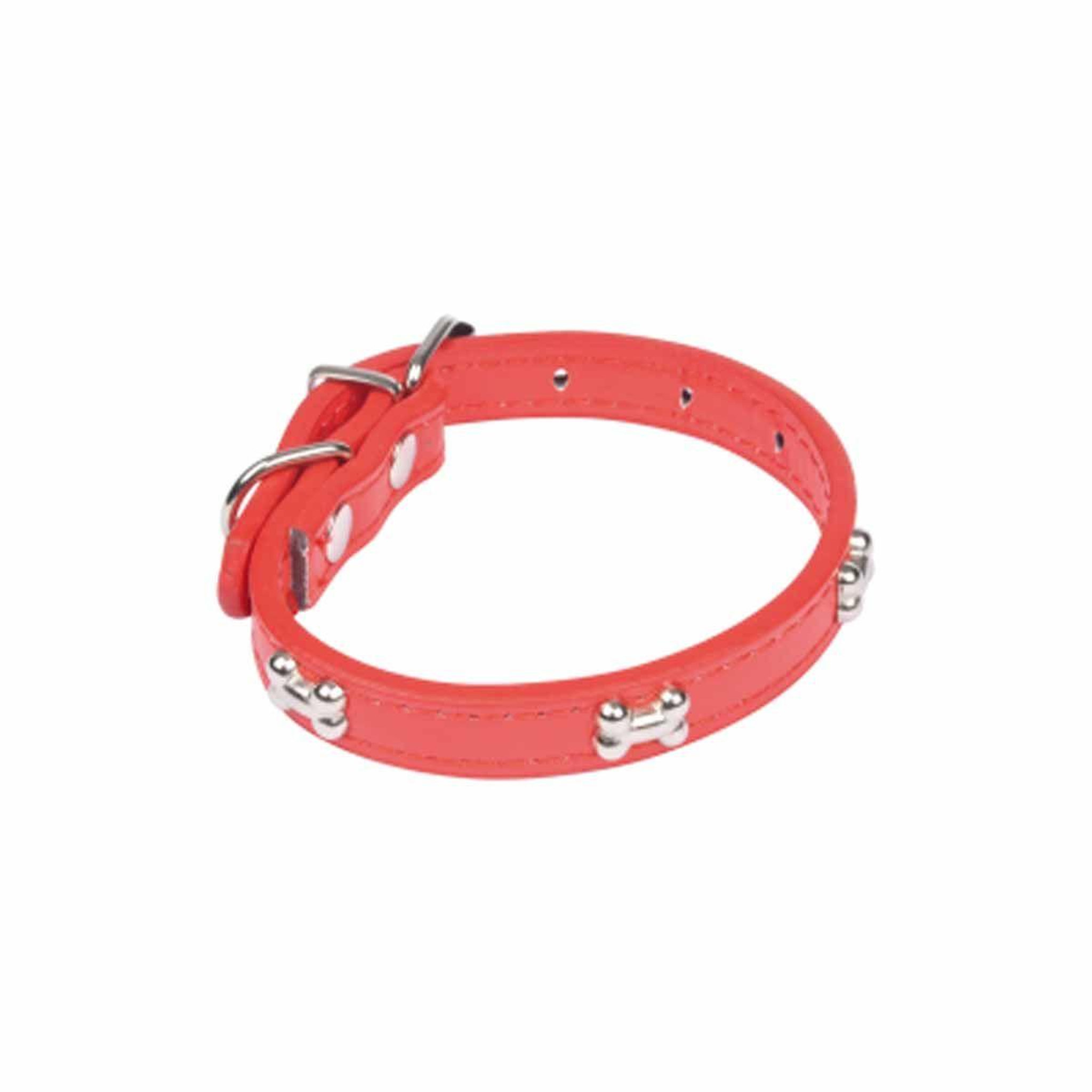 HOMEA Collier fantaisie pour chien  os  30cm rouge