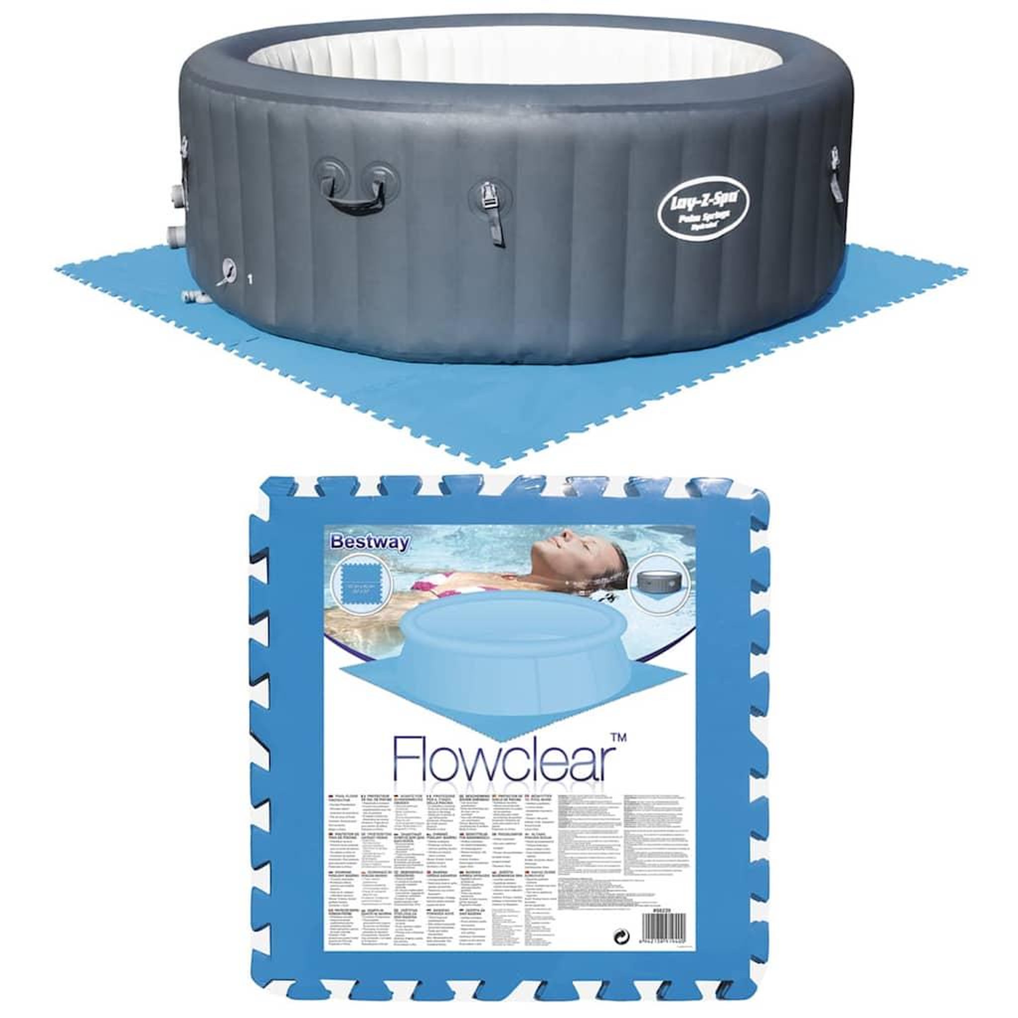 BESTWAY Bestway protecteurs de plancher de piscine 8 pcs bleu 58220