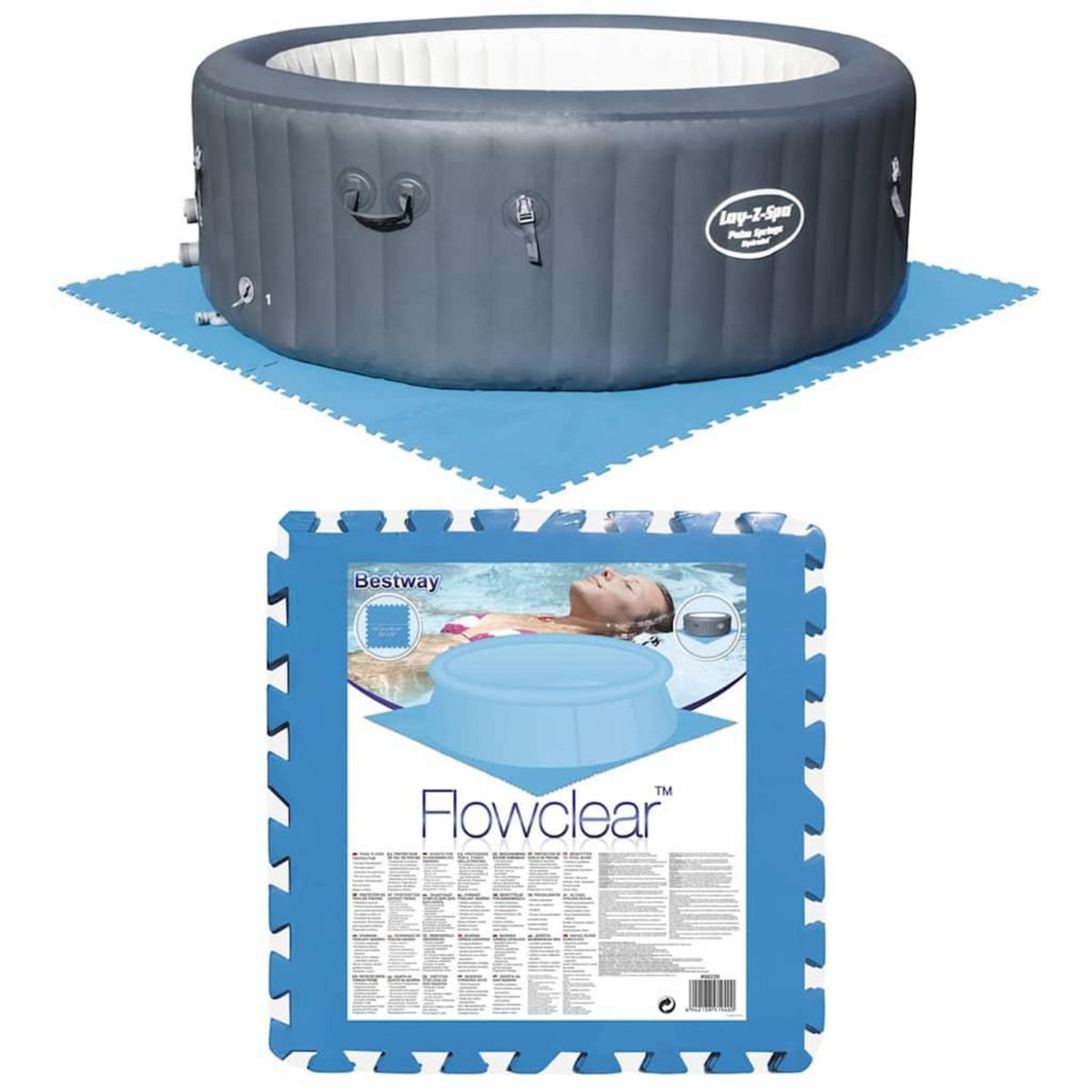 BESTWAY Bestway Protecteurs de plancher de piscine 8 pcs Bleu 58220