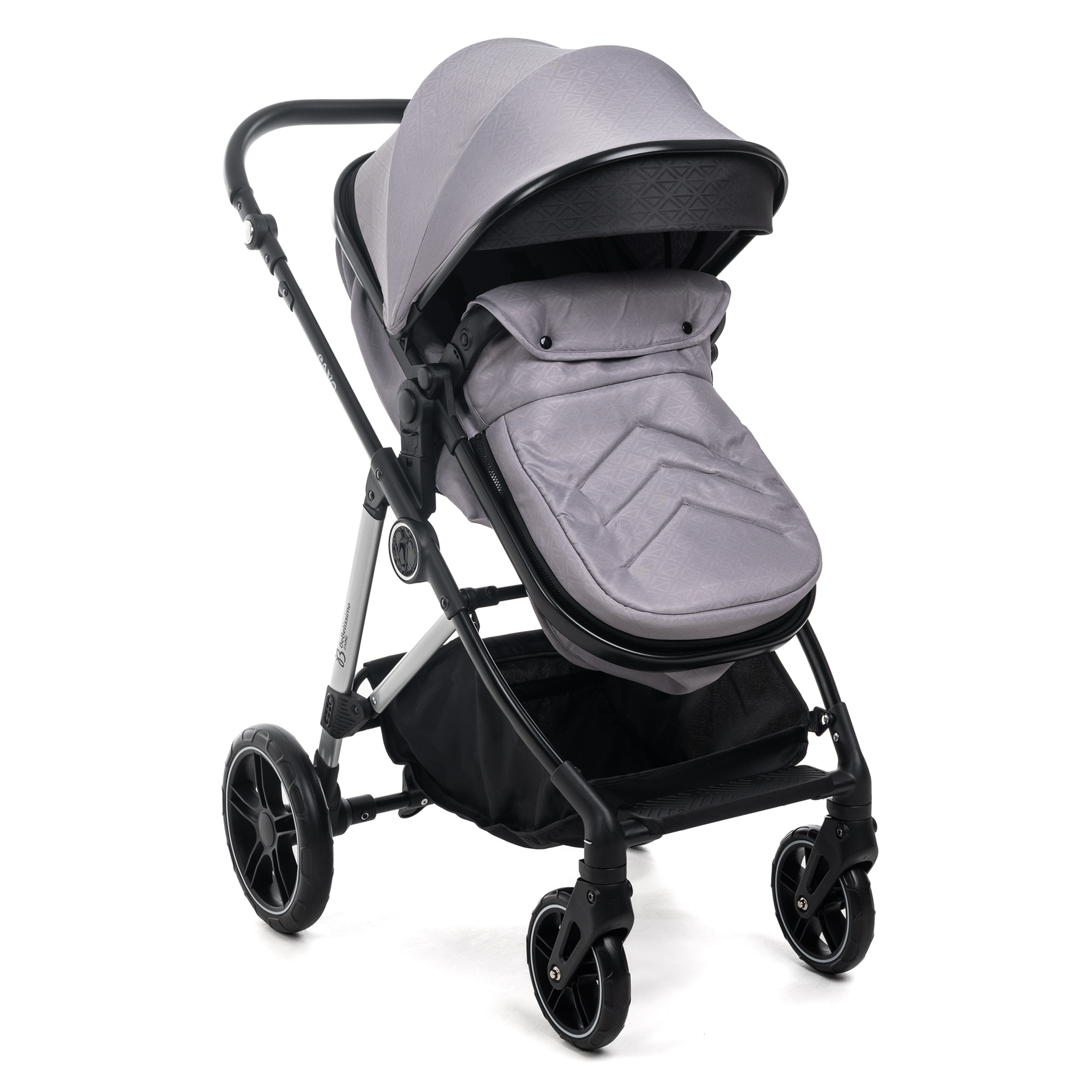 Voir la diapositive 3 : BEBELISSIMO Poussette combinée trio 3 en 1 - siège auto 0+ CAVO – nacelle – dès la naissance – jusqu'à 22kg - gris