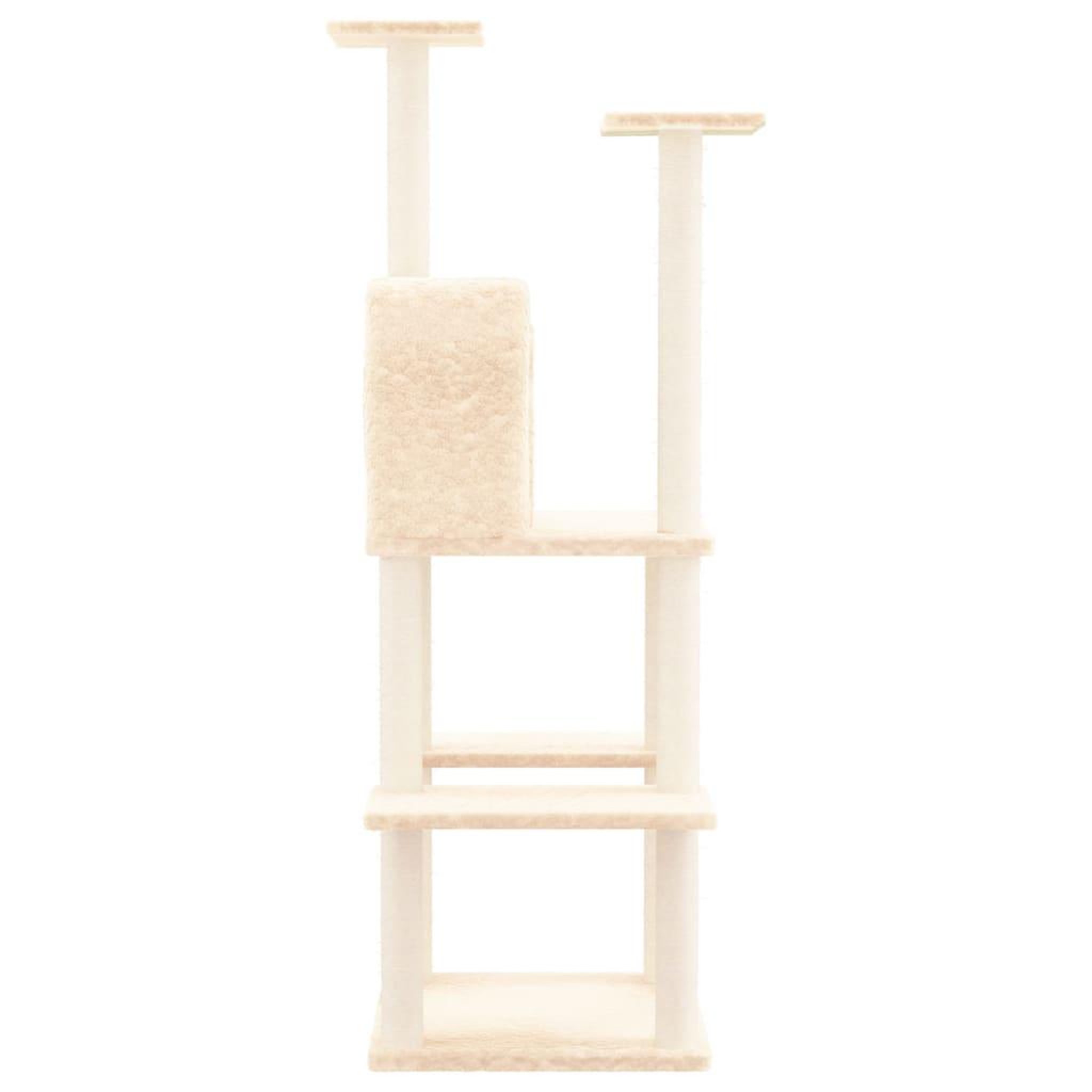 Voir la diapositive 4 : VIDAXL Arbre a chat avec griffoirs en sisal Creme 144,5 cm