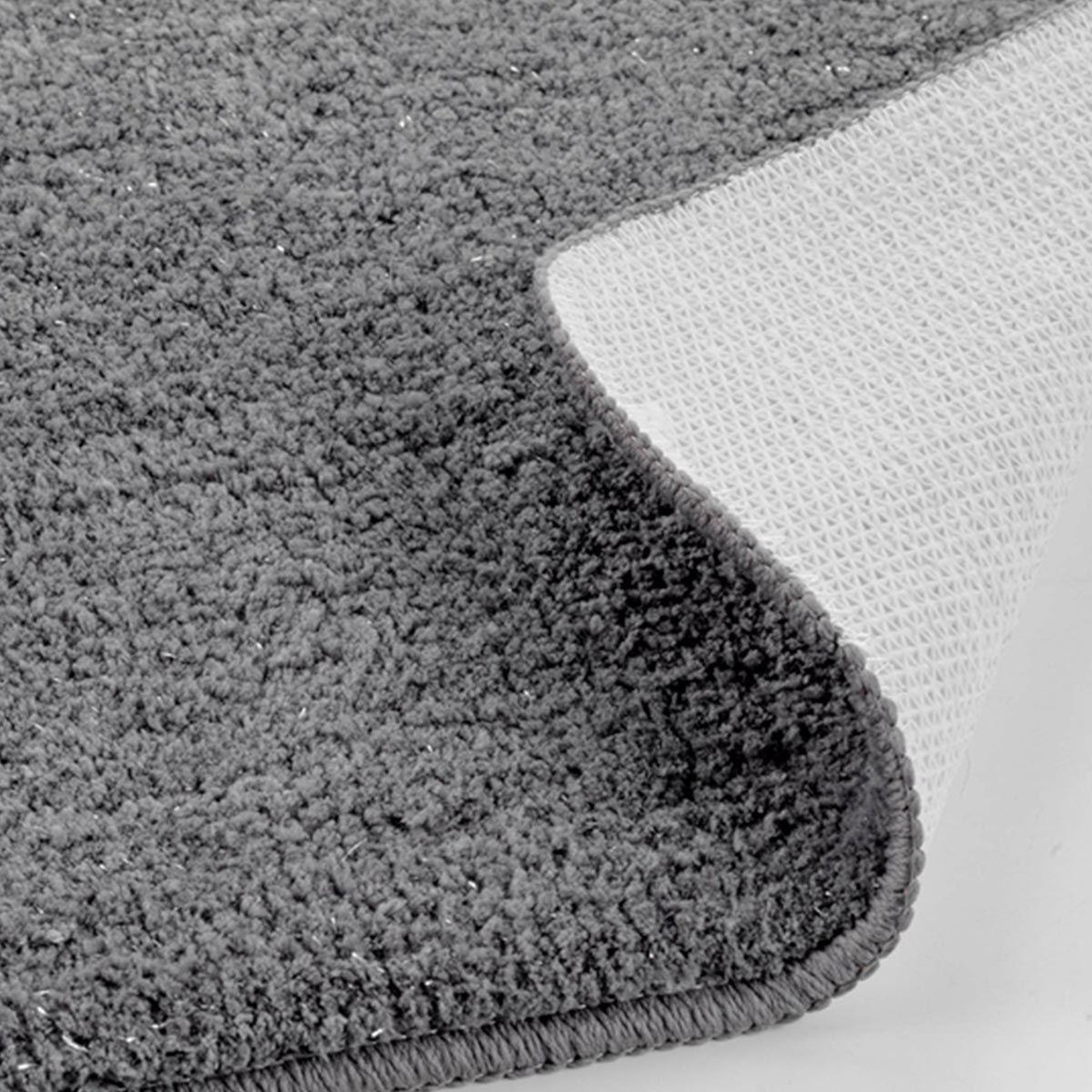 Voir la diapositive 4 : Douceur d'Intérieur Tapis de bain microfibre  métallisé  45x75cm gris