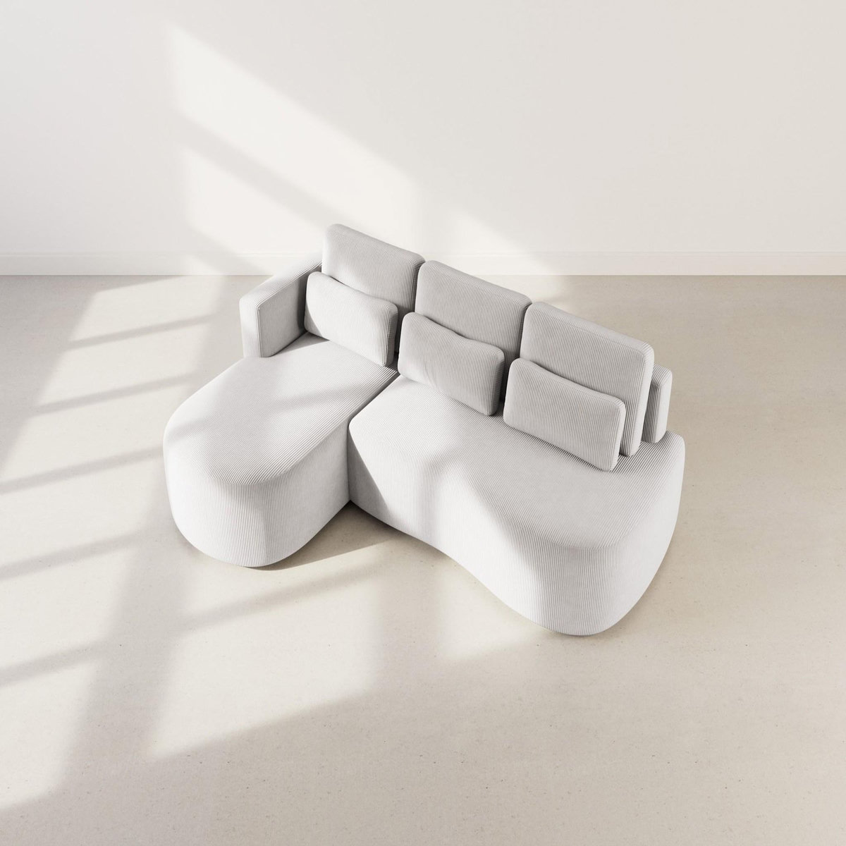 LISA DESIGN Mahina - canapé d'angle gauche 4 places convertible avec coffre en velours côtelé