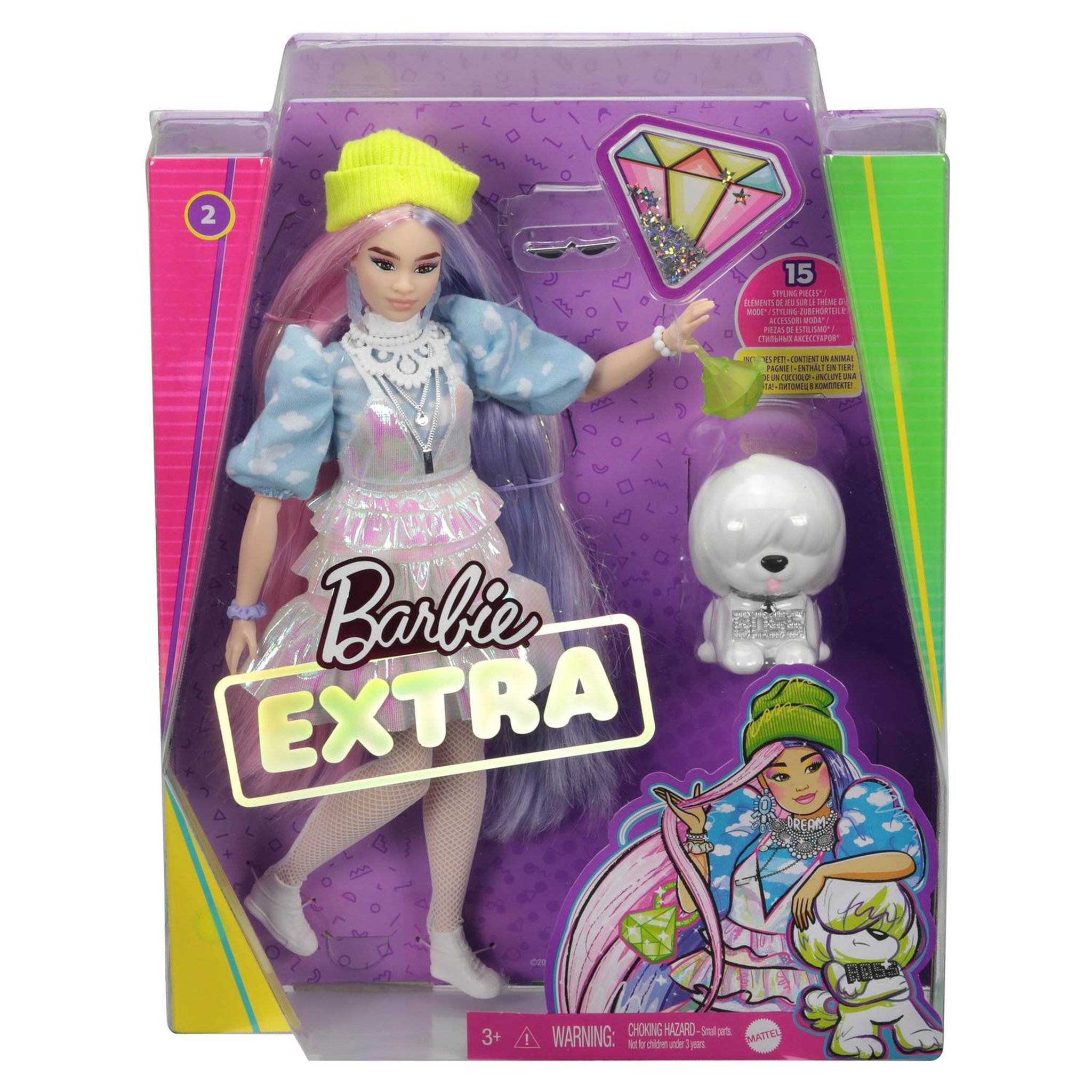 Voir la diapositive 4 : BARBIE Poupée Barbie - Barbie Extra Bonnet Jaune