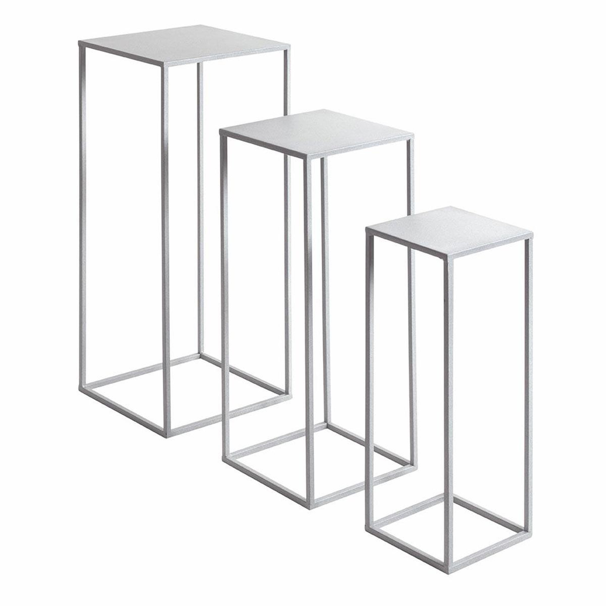 Voir la diapositive 2 : Paris Prix Lot de 3 sellettes gigognes  violette  70cm gris