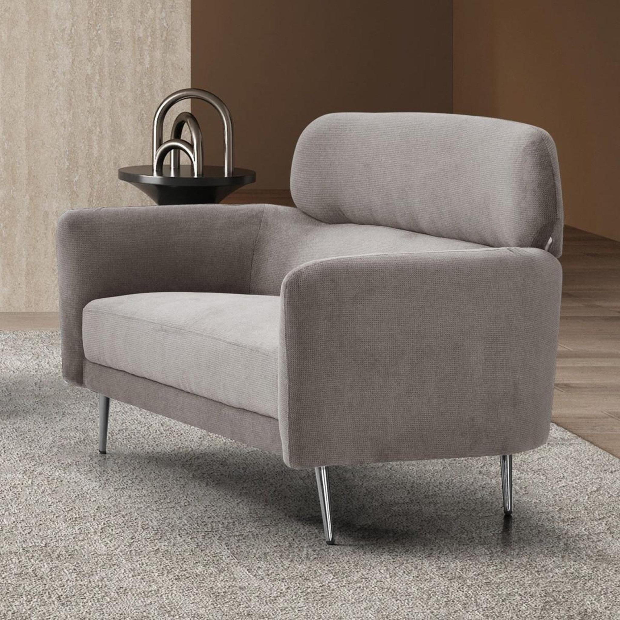 Voir la diapositive 3 : Paris Prix Canapé 2 places en tissu  harison  142cm gris taupe