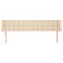 Voir la diapositive 3 : VIDAXL Tete de lit avec oreilles Creme 183x23x78/88 cm Tissu