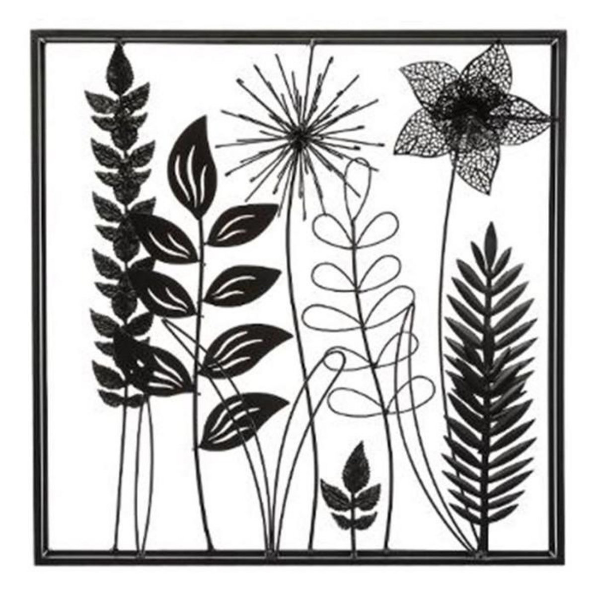ATMOSPHERA Décoration Murale en Métal  Feuillu  40cm Noir
