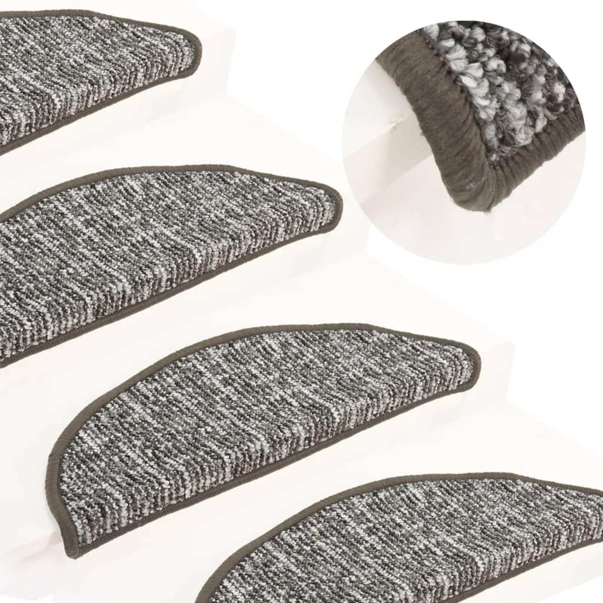 Voir la diapositive 1 : VIDAXL Tapis de marches d'escalier 15 pcs Anthracite 65x21x4 cm