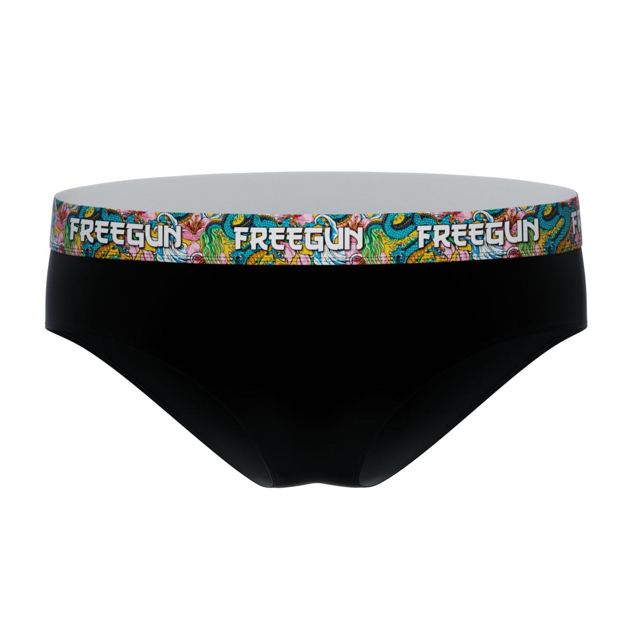 Voir la diapositive 5 : FREEGUN Lot  3 culottes femme en coton uni et ceinture imprimée