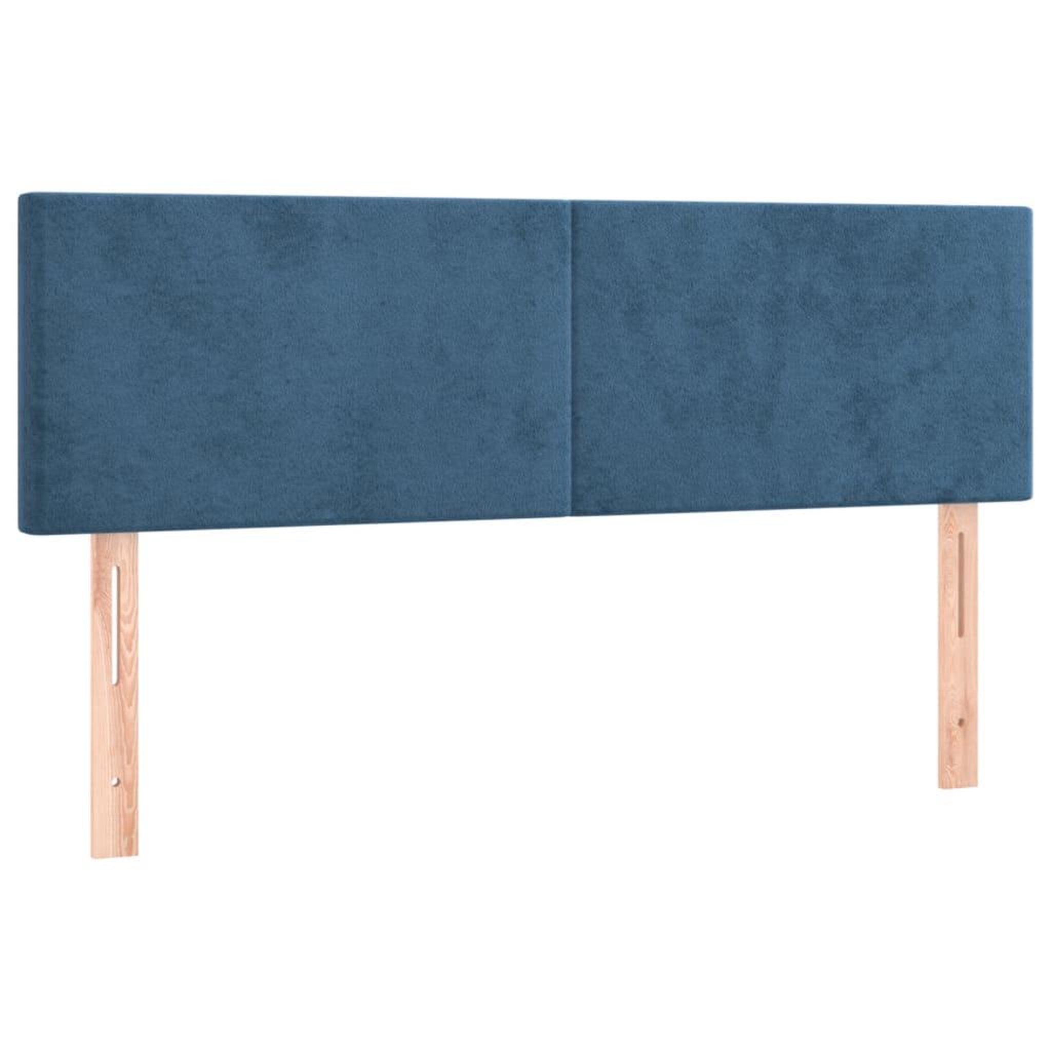 Voir la diapositive 4 : VIDAXL Tete de lit a LED Bleu fonce 144x5x78/88 cm Velours