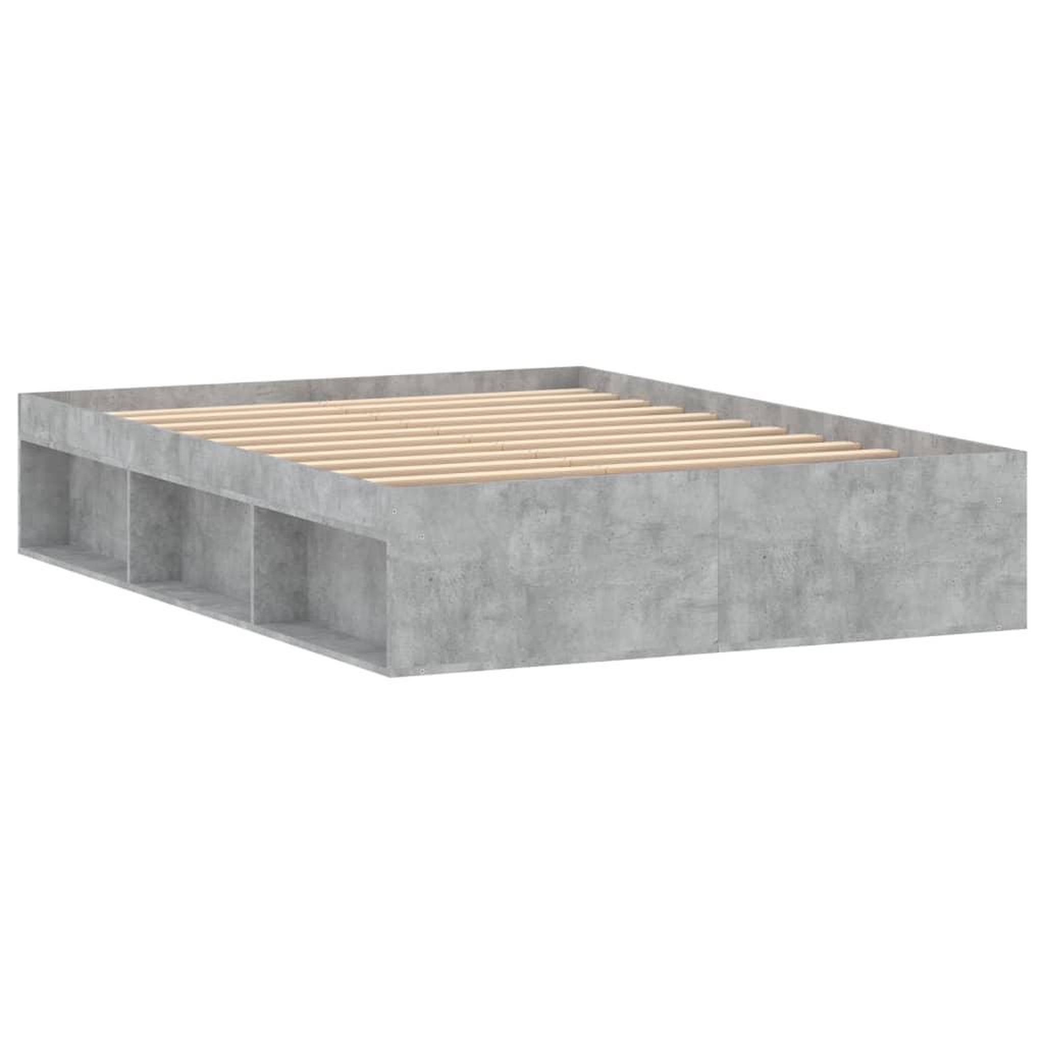 Voir la diapositive 5 : VIDAXL Cadre de lit sans matelas gris beton 135x190 cm