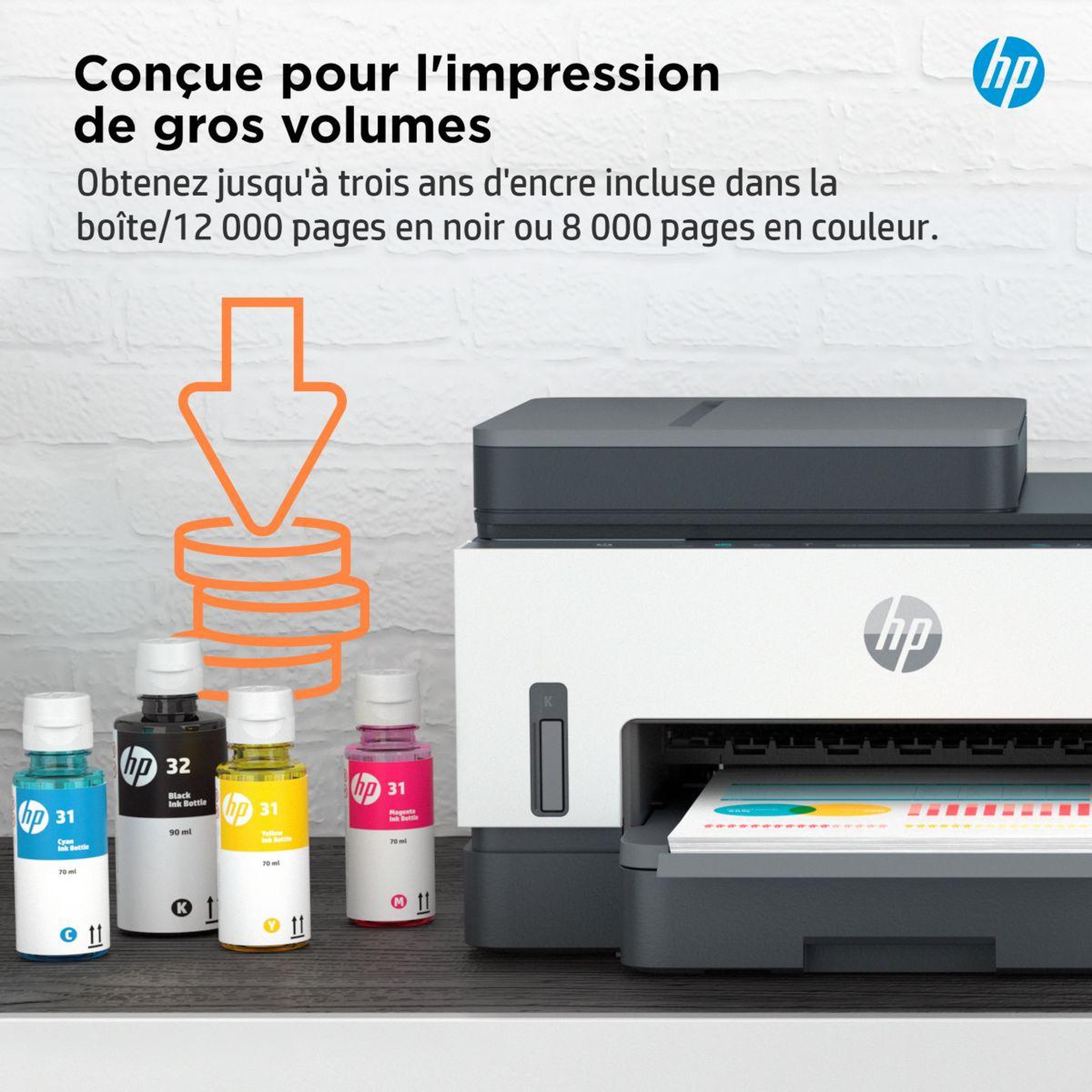 Voir la diapositive 5 : HP Imprimante jet d'encre smart tank 7305/7307