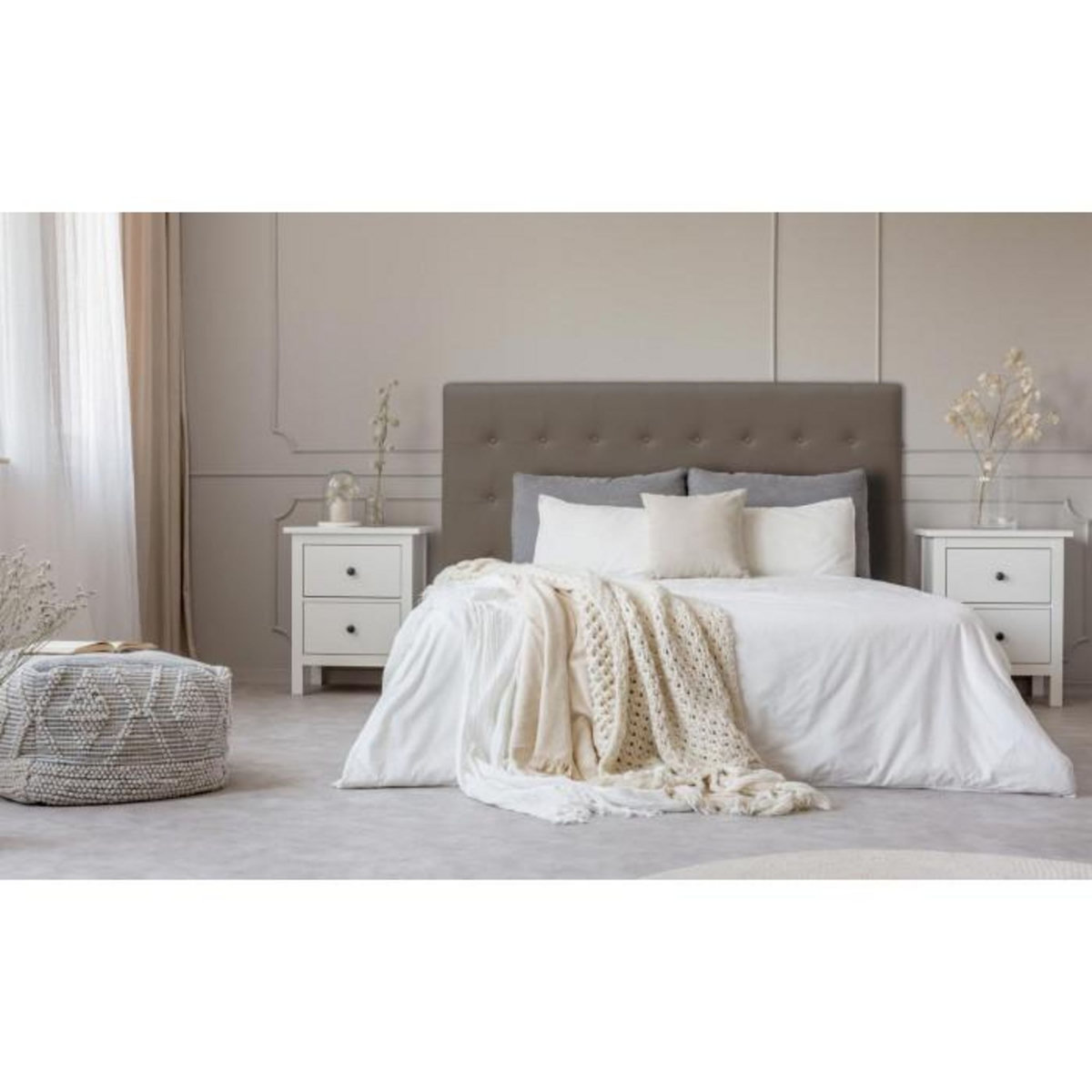 Paris Prix Tête de Lit Capitonnée  Amor  180cm Taupe