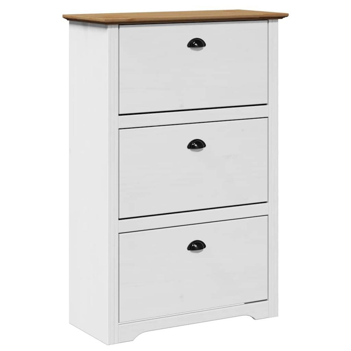 VIDAXL Etagere a chaussures BODO blanc et marron 80x35x118 cm