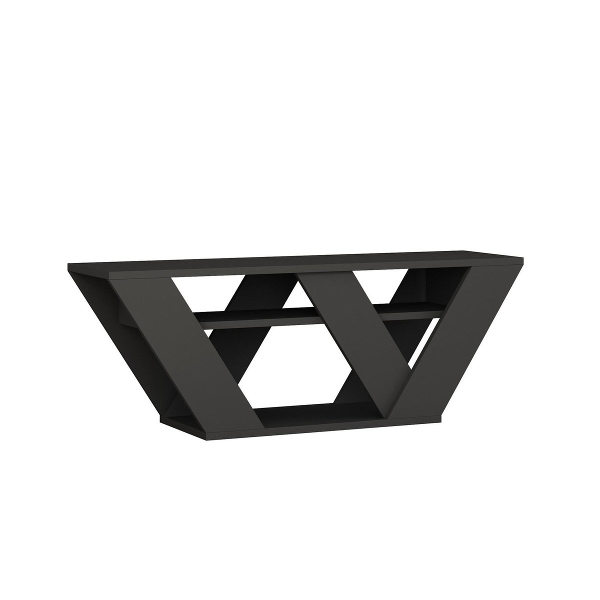 Habitat et Jardin Meuble TV en bois  Pipralla  - 110 x 30 x 40 cm - Anthracite