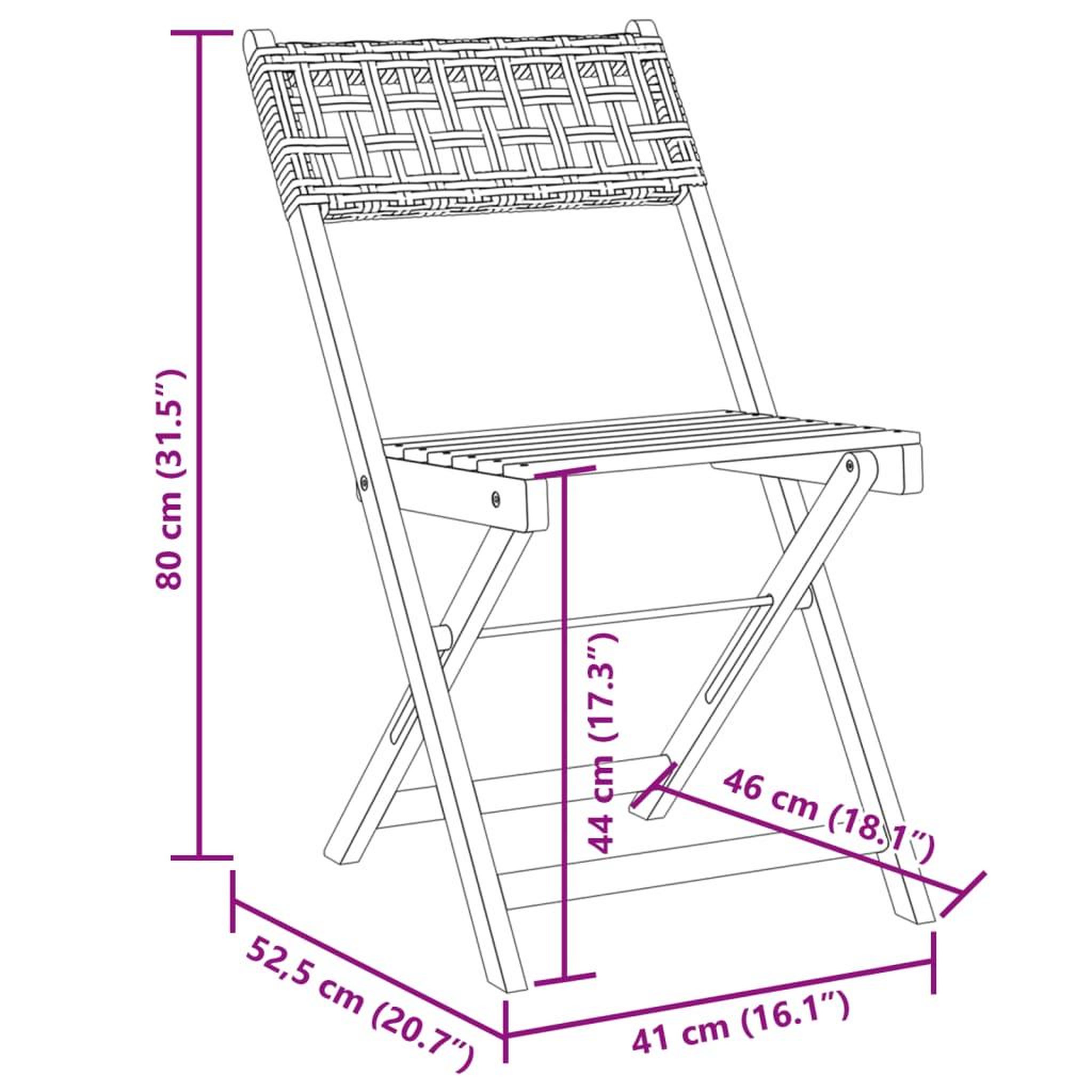 Voir la diapositive 6 : VIDAXL Chaises de jardin pliantes lot de 8 noir poly rotin bois massif