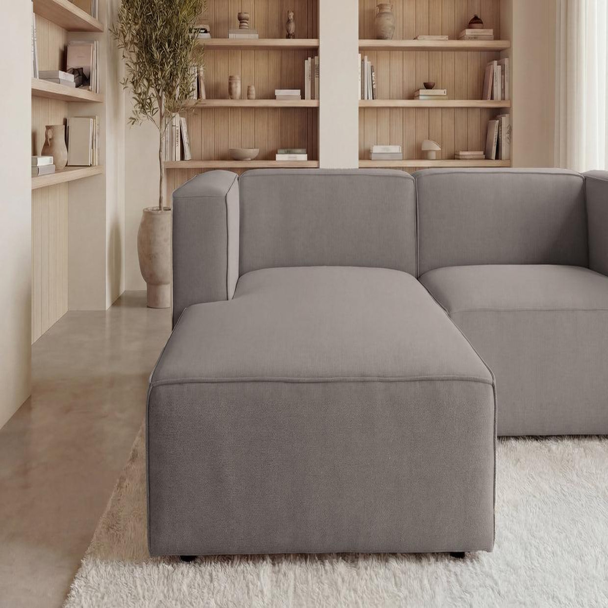 Voir la diapositive 6 : CASANOVA PARIS Basil - canapé d'angle tissu lisse 4 places