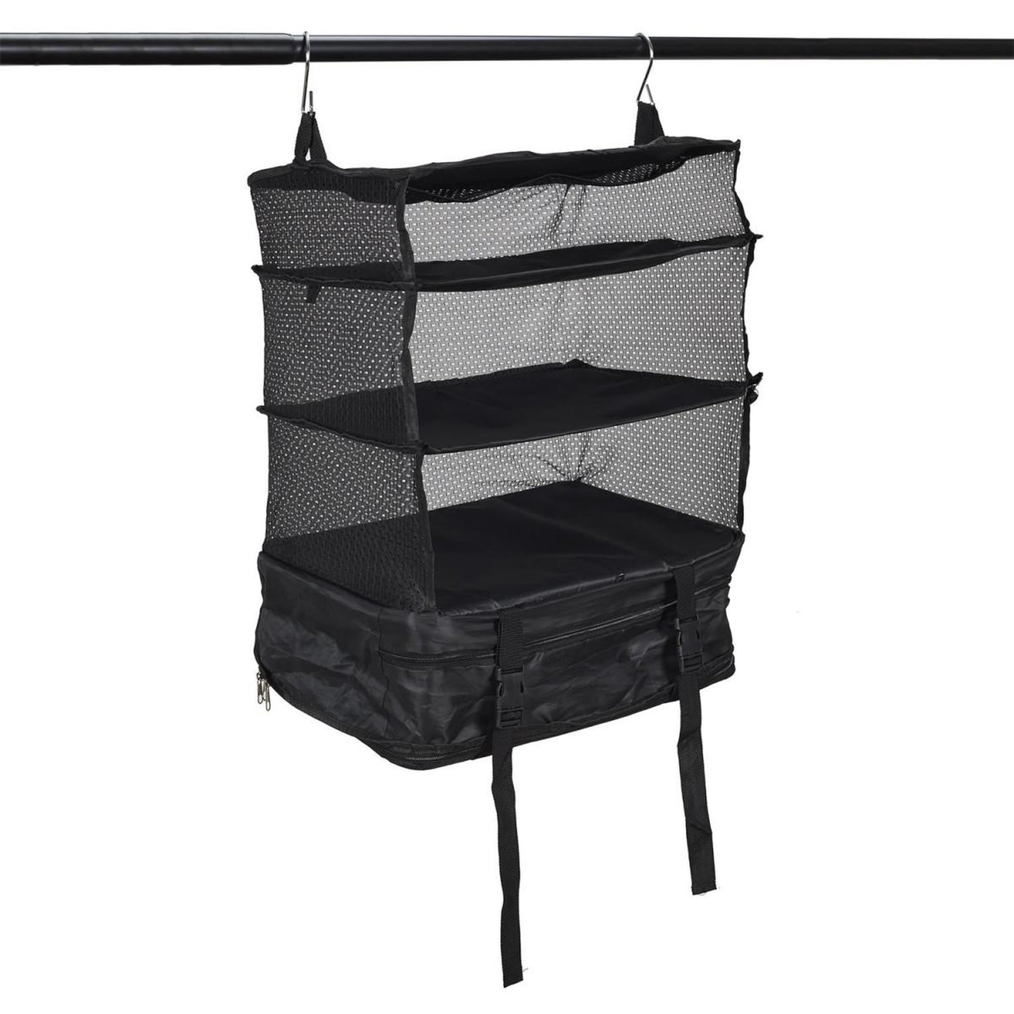 Voir la diapositive 1 : JET LAG Penderie de voyage filet  pliable  57cm noir