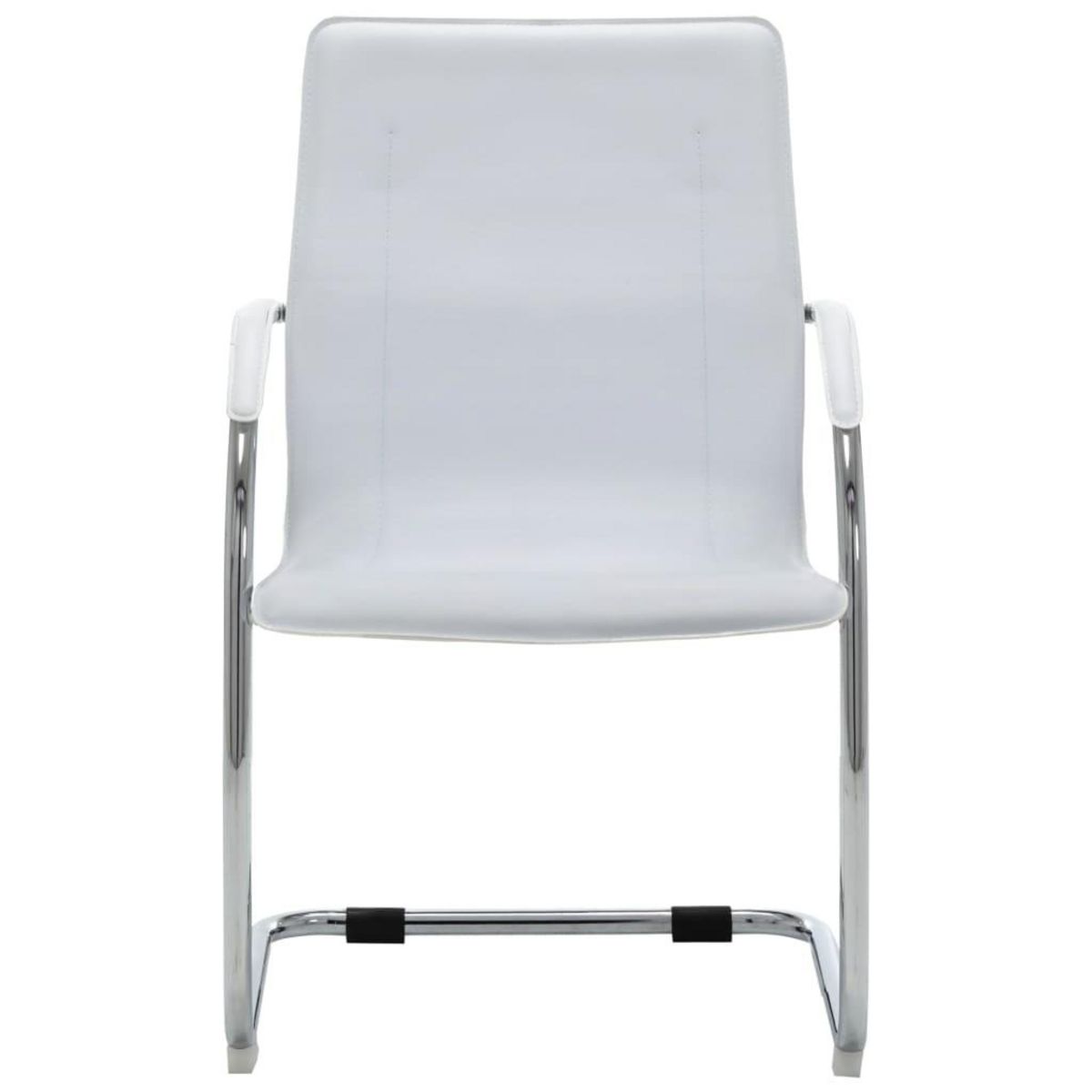 VIDAXL Chaise de bureau cantilever Blanc Similicuir