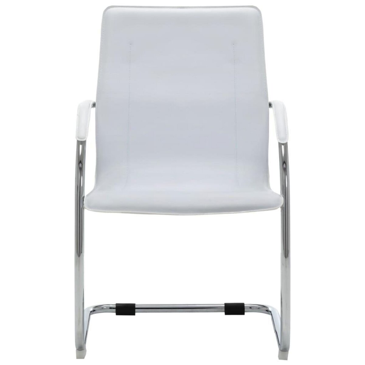 VIDAXL Chaise de bureau cantilever Blanc Similicuir
