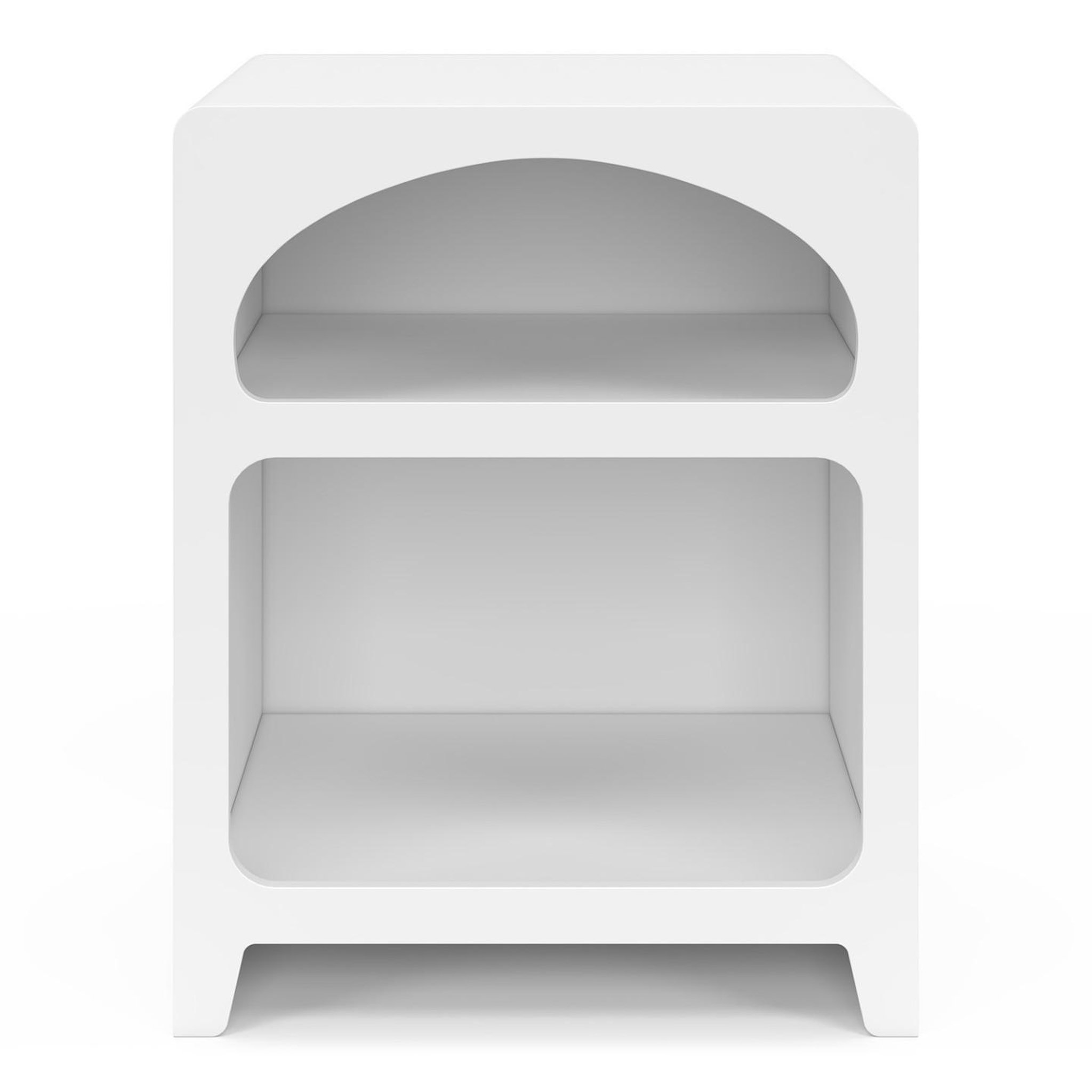 Voir la diapositive 3 : ID MARKET Lot de 2 tables de chevets organiques alesia bois blanc 2 niches