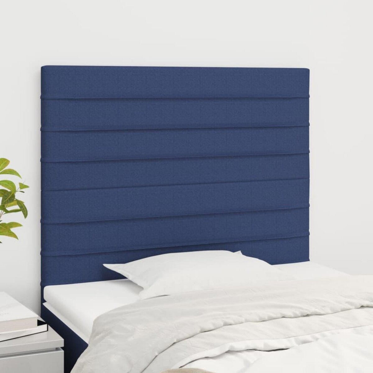 VIDAXL Tetes de lit 2 pcs Bleu 100x5x78/88 cm Tissu