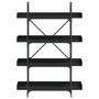 Voir la diapositive 4 : VIDAXL Bibliotheque a 4 niveaux noir 100x33x145,5 cm bois d'ingenierie