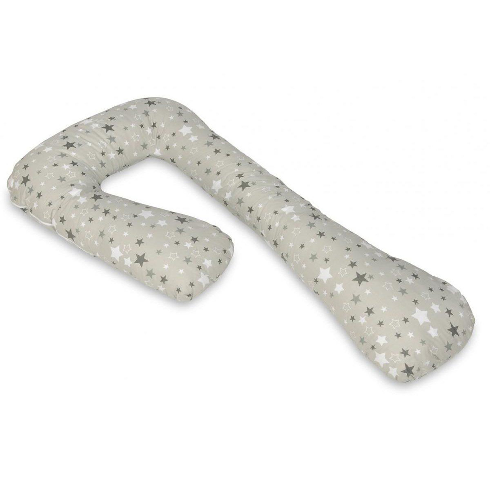 VELINDA Coussin d'accouchement pre/post natal Etoiles girses et blanches sur fond gris