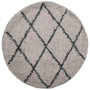 Voir la diapositive 2 : VIDAXL Tapis shaggy a poils longs moderne beige et anthracite Ø 120 cm
