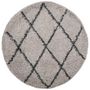 Voir la diapositive 2 : VIDAXL Tapis shaggy a poils longs moderne beige et anthracite Ø 120 cm